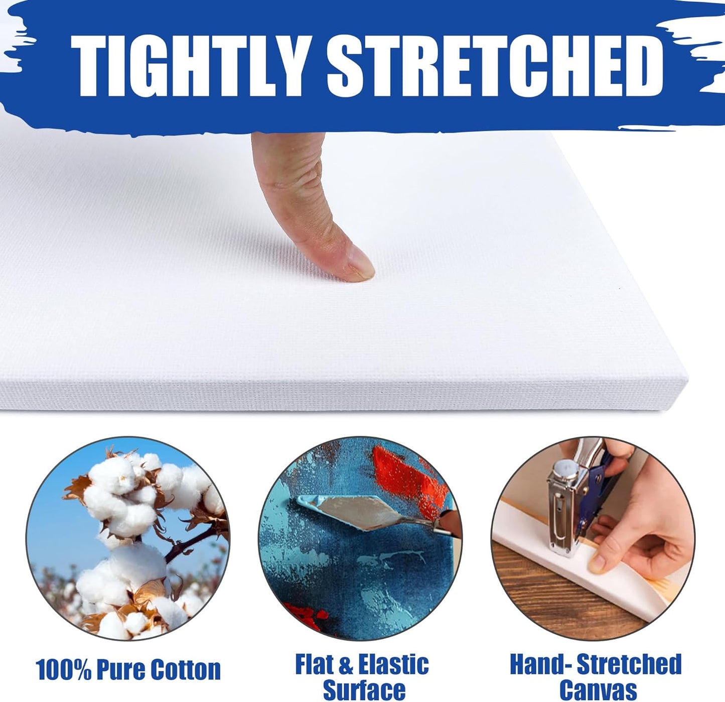 Stretched Canvases for Painting, 8 Packs 9X12 Inch Canvases for Acrylics,Oils & Other Painting Media, 5/8 Inch Profile 100% Cotton Primed Artist Framed Canvas