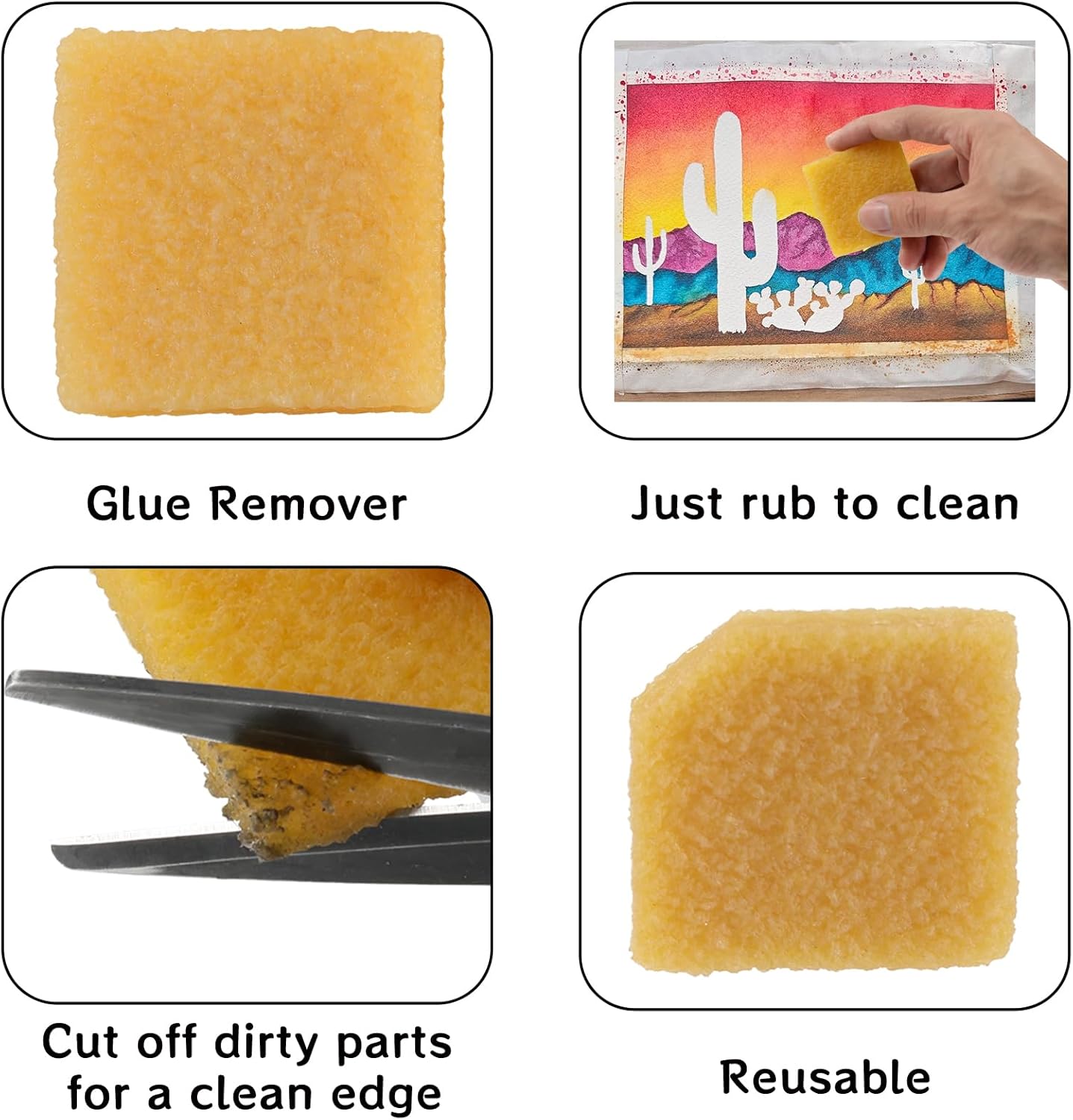WHTCHSU 6 pcs Glue and Residue Eraser Rubber Cement Cleaner for Removing Adhesive and Residues from Paper Plastic and More