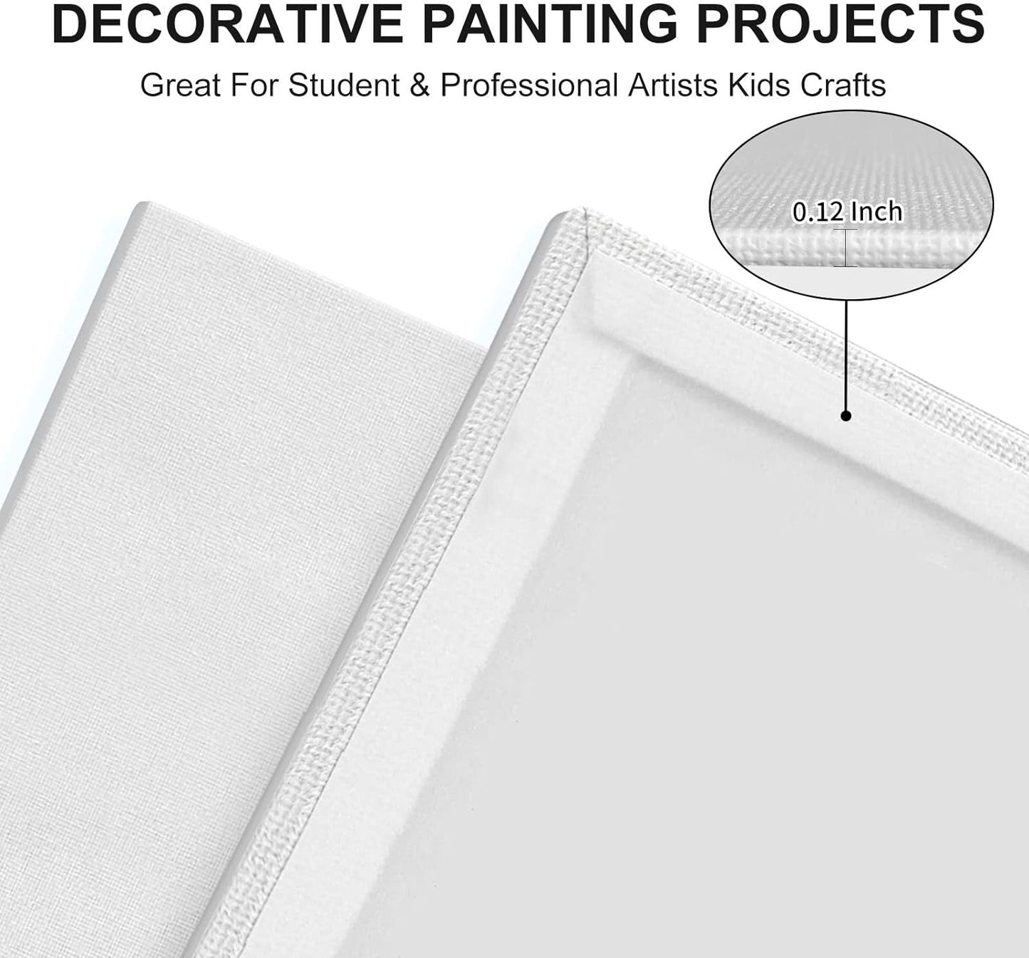 Artkey Canvas Boards 5x7 Inch 12-Pack, 10 oz Primed 100% Cotton White Blank Canvases for Painting, Art Paint Canvas Panels for Acrylic Oil Watercolor Tempera Paints