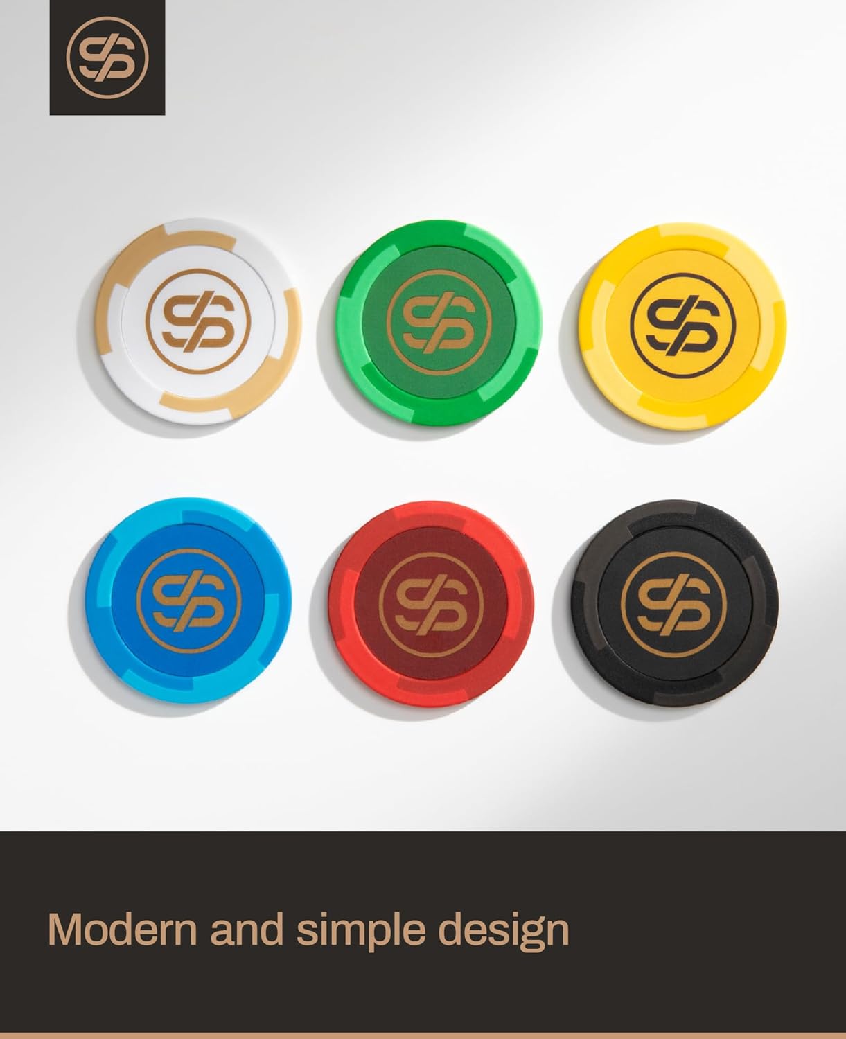 SLOWPLAY Godel Clay Poker Chips, 14 Grams Heavyweight Clay Composite, 40mm Large Chips in Bulk, Pack of 50 with Denomination of 500