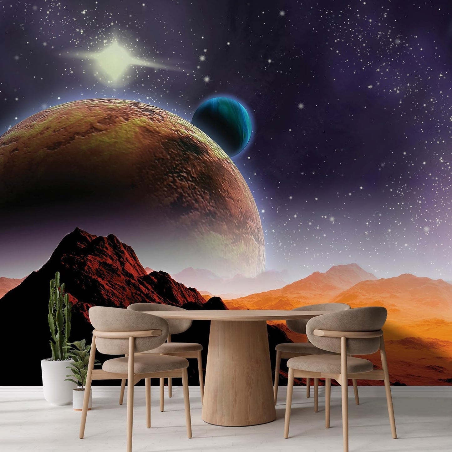 wall26 Wall Sticker/Wall Mural Peering into a Vibrantly Colored Space, Not Peel and Stick, Non-Woven Wallpaper Decorative for Bedroom, Living Room, Office - 120x120 inches