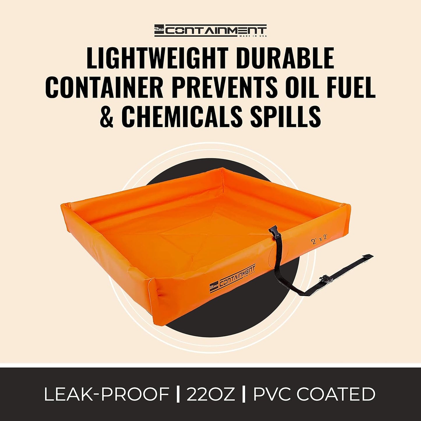 Duck Pond - 2’ x 2’ - Orange PVC - Made in USA - Secondary Containment Tray