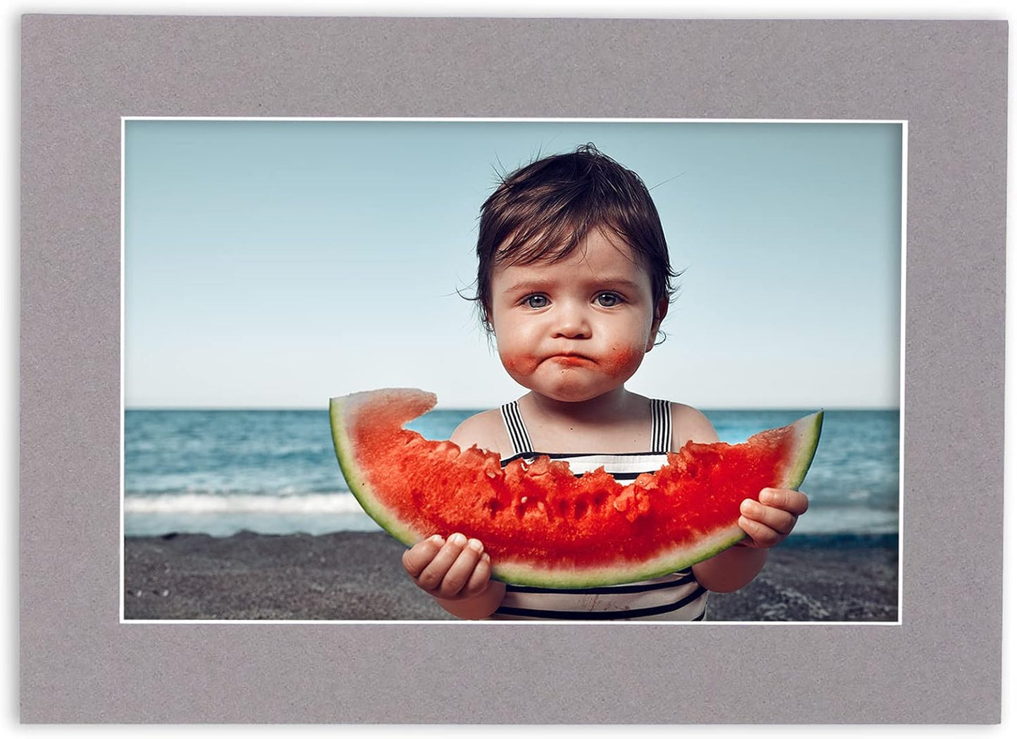 Poster Palooza 8x10 Mat for 6x8 Photo - Precut Charcoal Picture Matboard for Frames Measuring 8 x 10 Inches - Bevel Cut Matte to Display Art Measuring 6 x 8 Inches - Acid Free ONE MAT