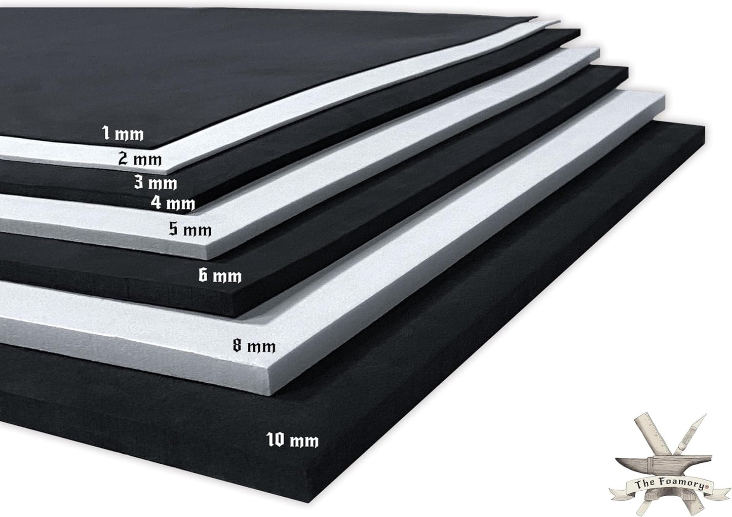 Shape Retention EVA Cosplay Foam - 3mm Thick (1-10mm) White 14”x39” High Density EVA Craft Foam Sheets - Premium 85 kg/m3 Heat Shape Material for DIY, Comic, Con or Halloween Costumes - The Foamory