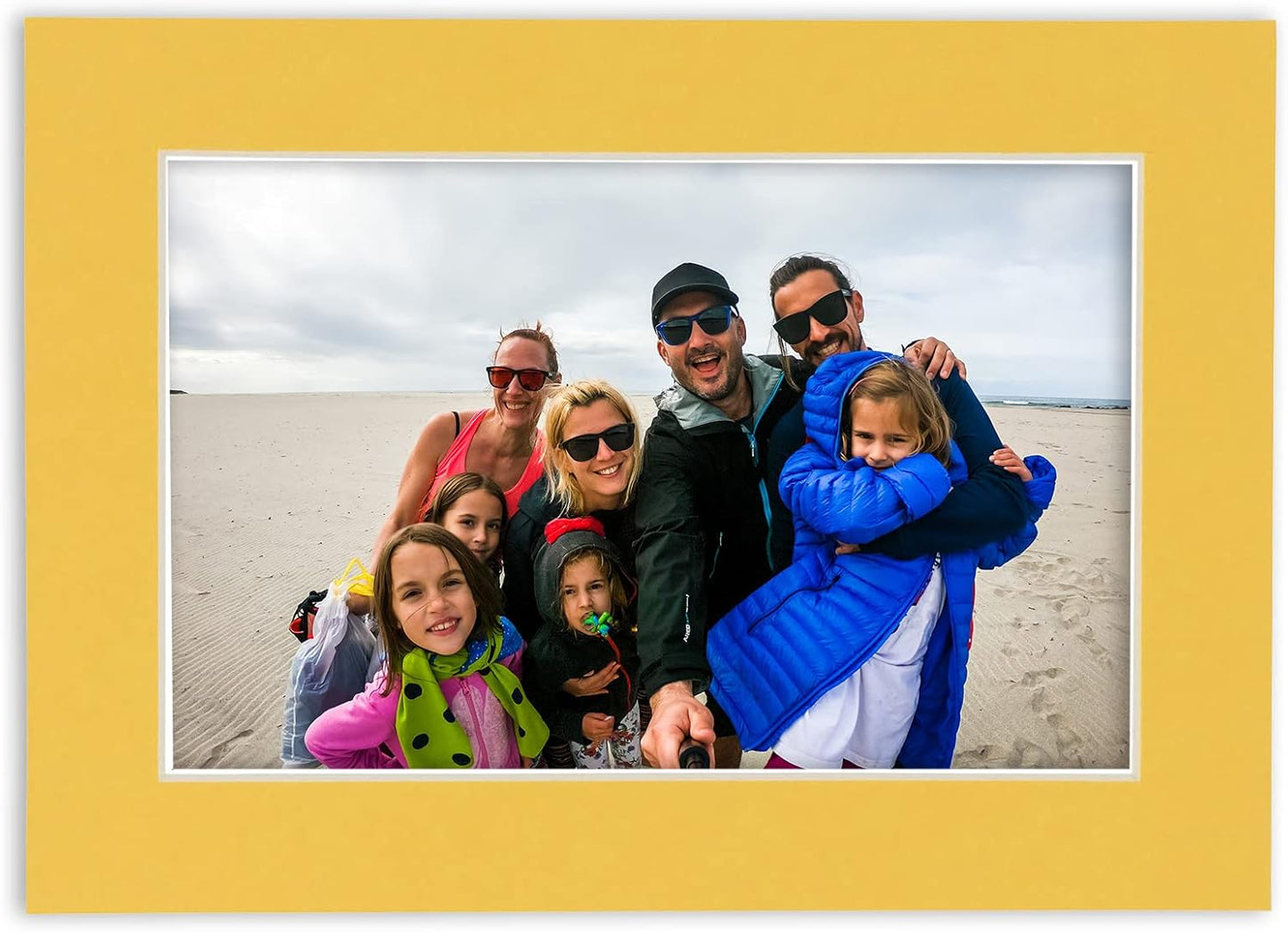 8x10 Mat Bevel Cut for 5x8 Photos - Acid Free Chamois Yellow Precut Matboard - For Pictures, Photos, Framing - 4-ply Thickness