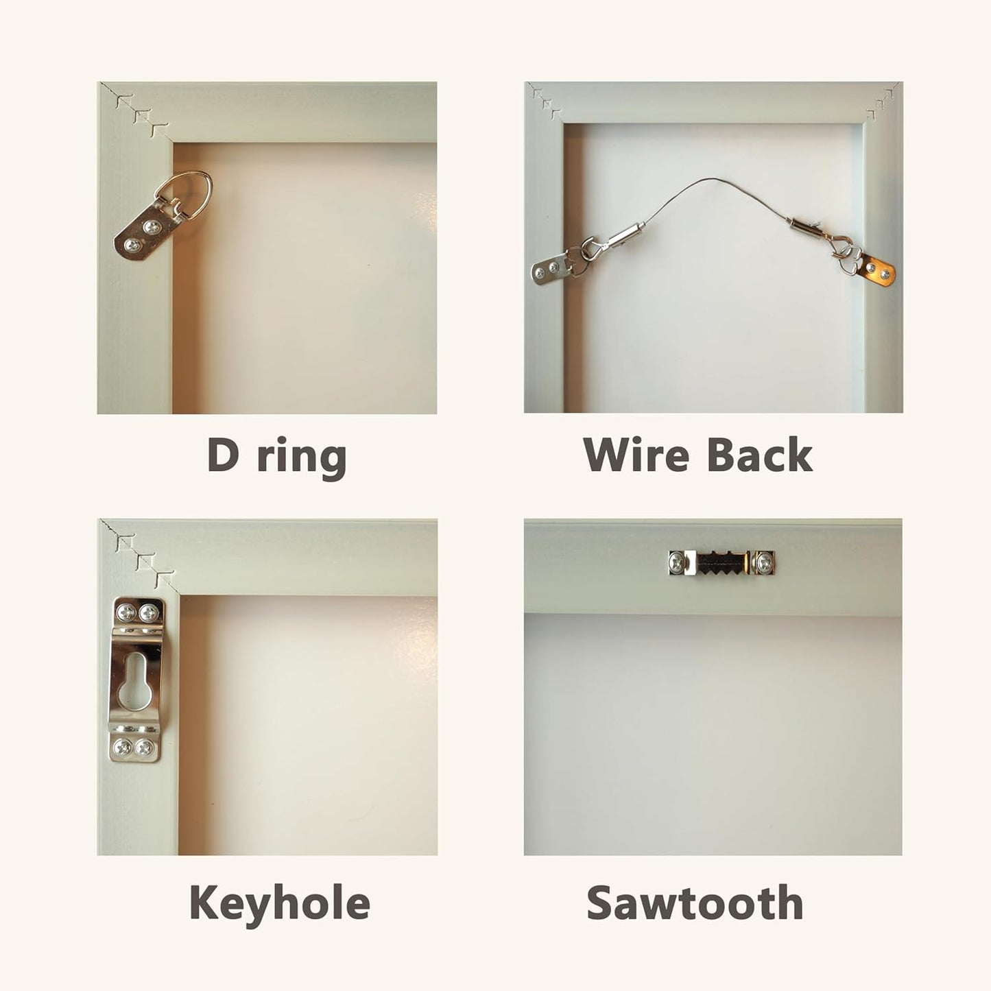 Large Universal Frame Hanger, 8 Picture Hangers, 12 Large Removable Adhesive Strips, Damage Free Picture Hanging Hooks Heavy Duty, No Nails Picture Hooks