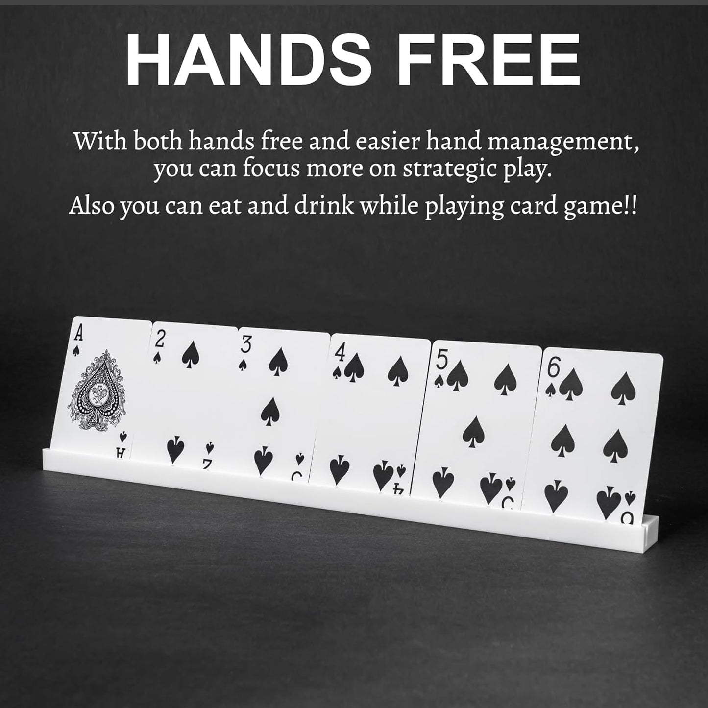 Playing Card Holders 13.4 Inches White Acrylic Solid Card Holder for Playing Card Games (4 pcs., White)