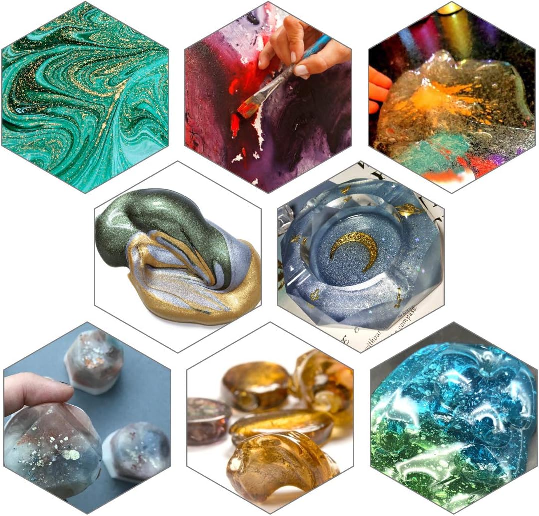 15 Bottles Slime & Candle Mica Powder, Resin Color Pigment, Epoxy Resin, Lip Gloss, Natural Powder Pigment
