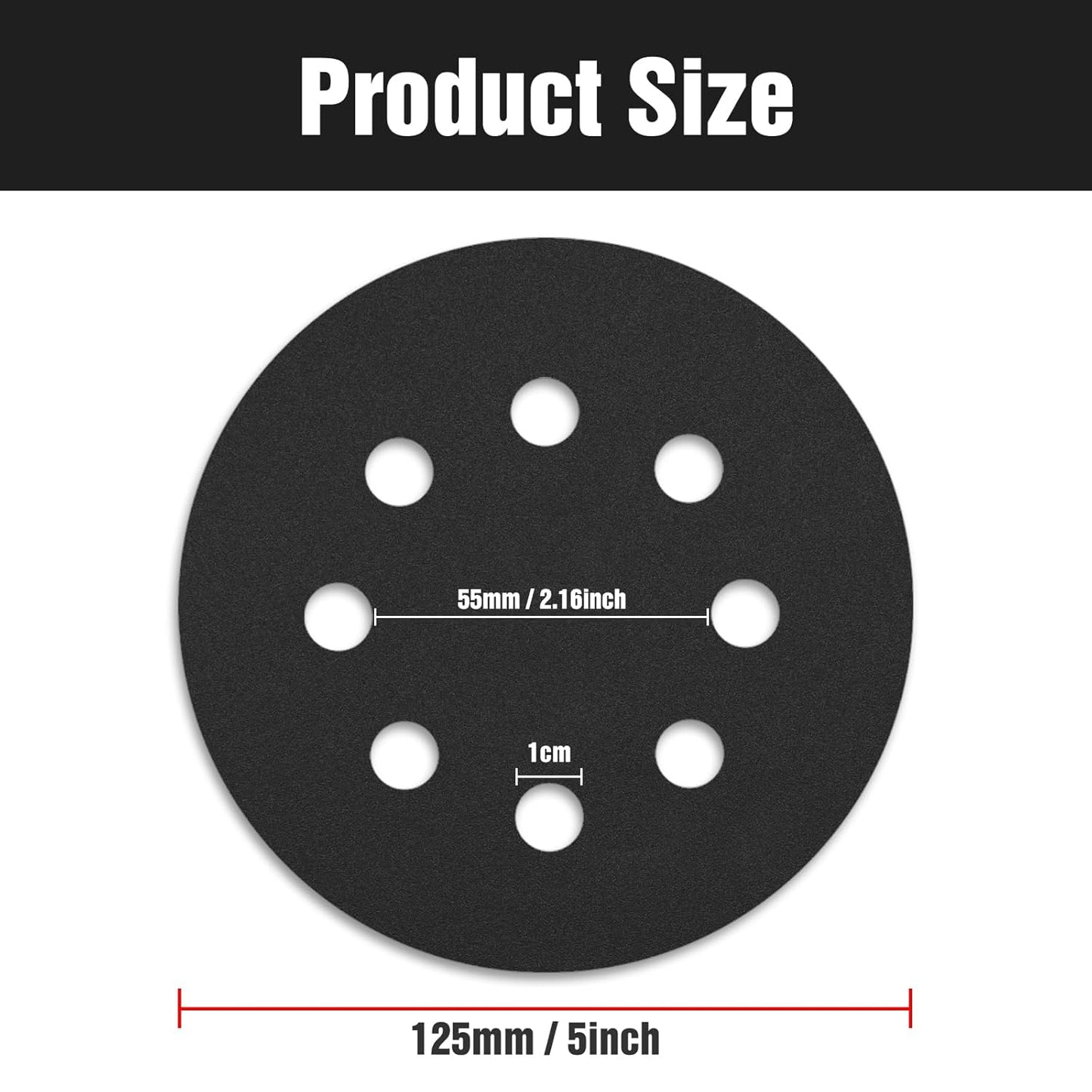 100 Pcs 5 inch Wet Dry Sanding Discs Grit 320 Hook and Loop 8 Hole Silicon Carbide Orbital Sander Sandpaper
