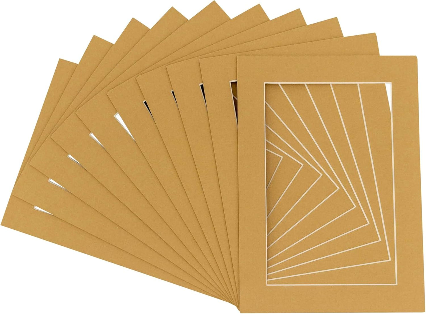 5.5x8.5 Mat for 8.5x11 Frame - Precut Mat Board Acid-Free Show Kit with Backing Board, and Clear Bags Rattan Beige 5.5x8.5 Photo Matte For a 8.5x11 Picture Frame Matboard for Framing, Pack of 100 Mats