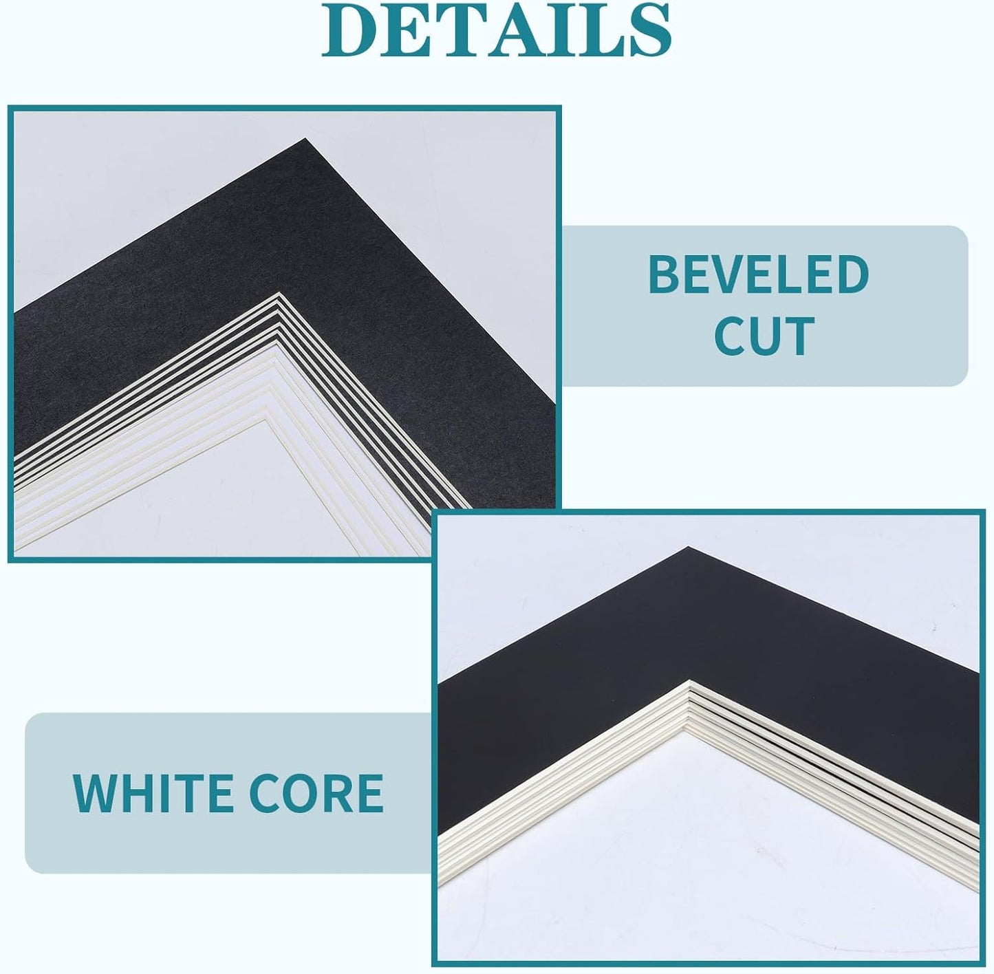 ZBEIVAN 12 Packs White and Black Colors 11x14 Picture Frame Mats for 8x10 Photos, Artworks and Prints, White Core Bevel Cut Frame Mattes