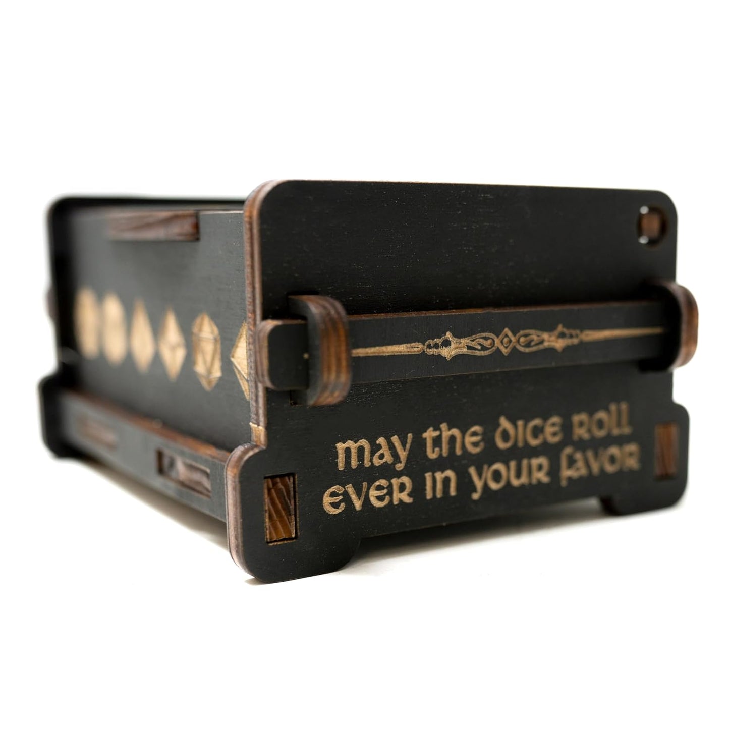 Dice Box - BLACK - 6x4x3 Also holds jewelry and great for desks and desk top items (Bard)