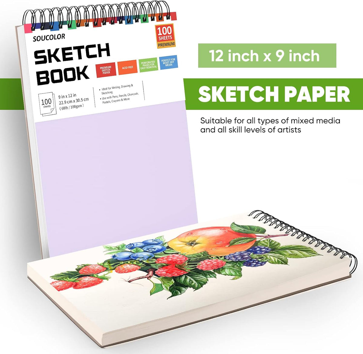 Soucolor 9 x12 Inch Sketch Book,Teen Girl Trendy Stuff, Halloween & Christmas for Teen Girls 4-12, Mother's Day, Birthday for Daughter Wife, Creative Gift for Mum Her, Christmas Coloring Book