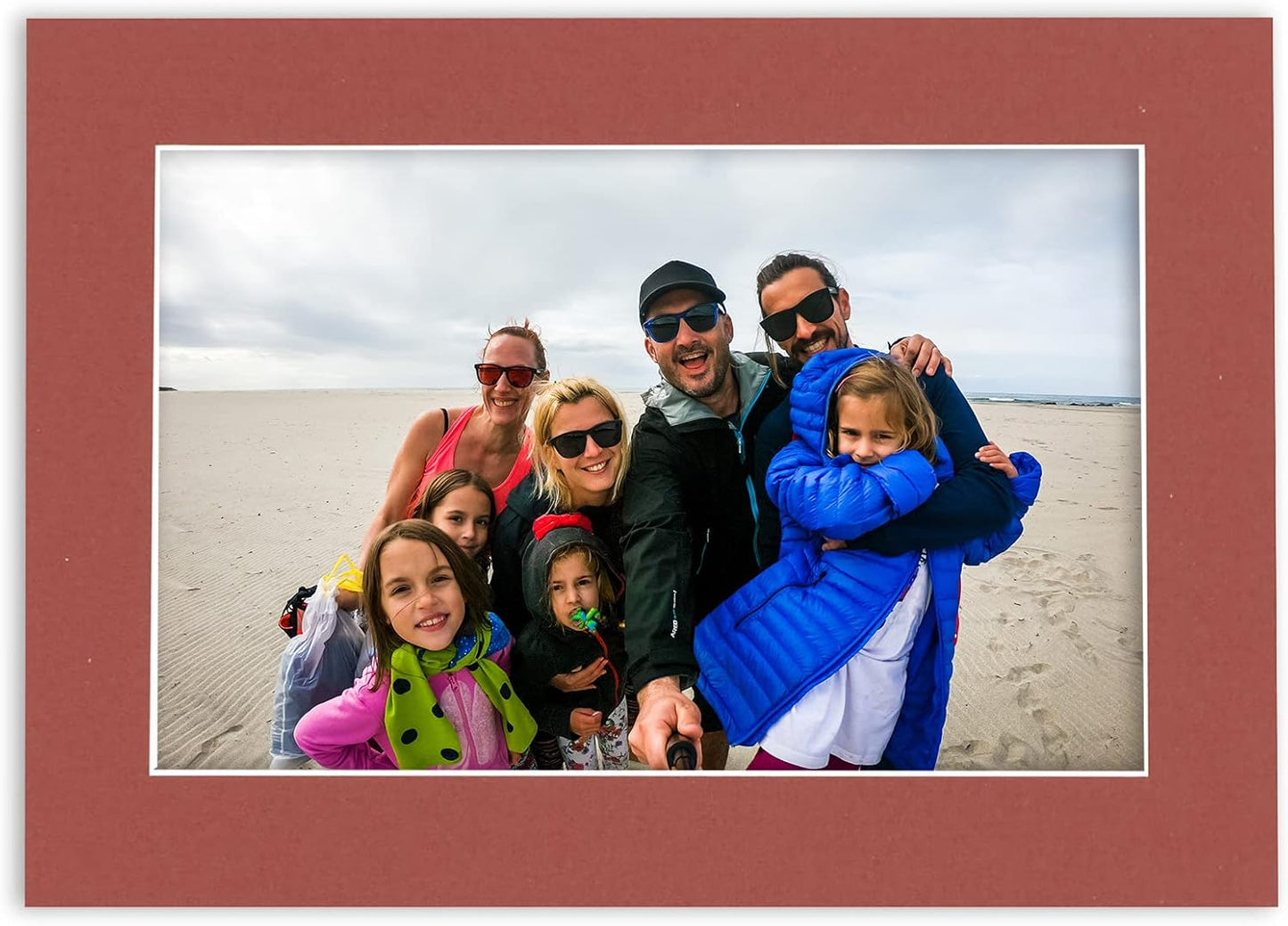 8x10 Mat Bevel Cut for 5x8 Photos - Acid Free Brick Red Precut Matboard - For Pictures, Photos, Framing - 4-ply Thickness
