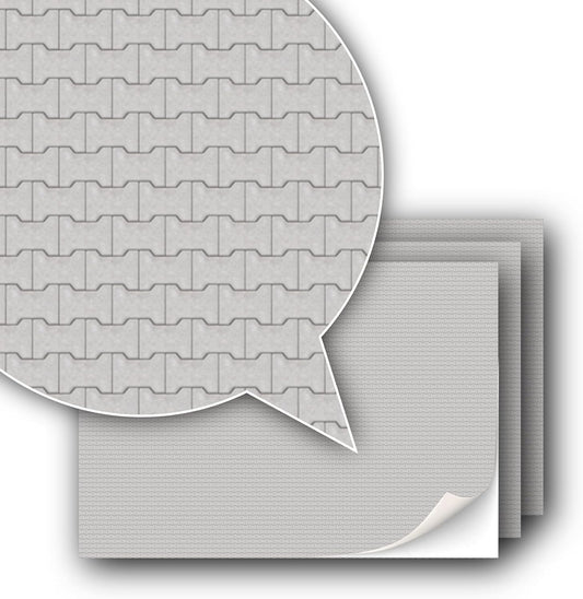 3 Sheets Self-Adhesive Decorative Film Paving Stones and Surfaces for Model Making in Scale 1:87 Scale H0 (UK: 3.5 mm Scale) (Double Composite Paving)
