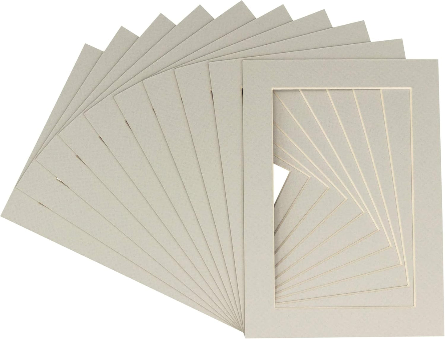 11x14 Mat for 8.5x11 Photo - Precut Grey Picture Matboard for Frames 11 x 14 Inches - Bevel Cut to Display Art 8.5 x 11 Inches - Acid Free Pack of 10 MATS with Backing Boards & Clear Bags