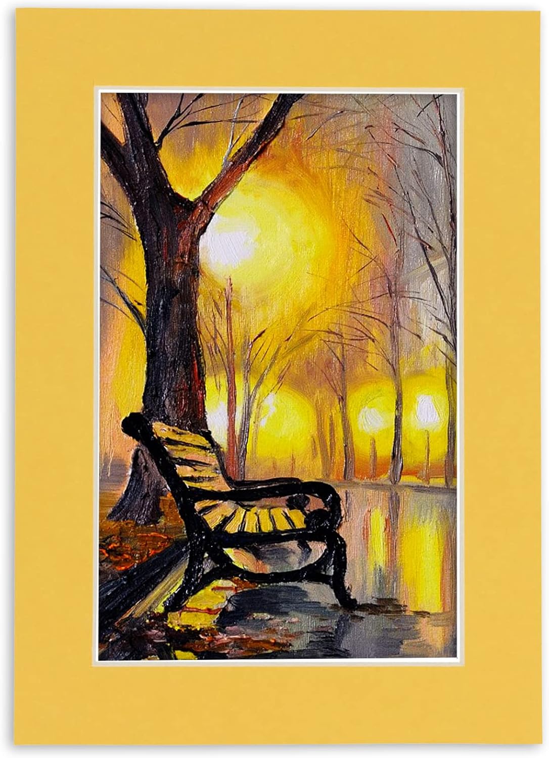 8x10 Mat Bevel Cut for 5x8 Photos - Acid Free Chamois Yellow Precut Matboard - For Pictures, Photos, Framing - 4-ply Thickness