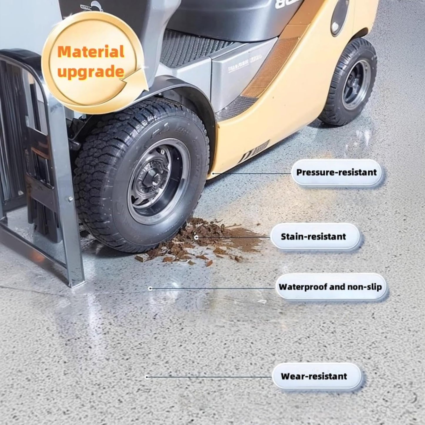 Epoxy Colored Sand Floor Paint, Epoxy Floor Paint High Gloss Marble Effect Coating for Indoor and Outdoor, Wear-resistant and non-slip Self-leveling Coating Green 35OZ(1KG)