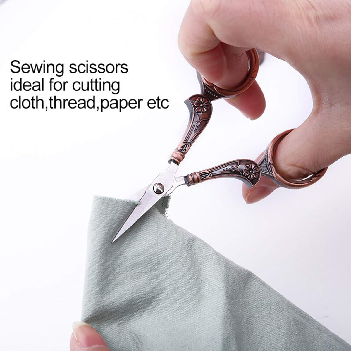Vintage Sewing Scissors European Antique Vintage Sewing Kit Sharp Dressmaker Fabric Sewing Shears Scissor, Bronze