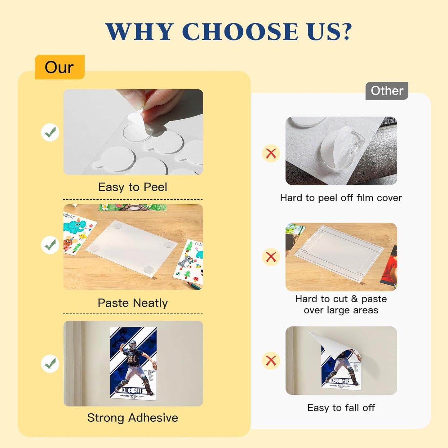 Double Sided Adhesive Dots– 280pcs Easy to Peel Sticky Dot,Clear Removable Mounting Putty Removable for Crafts, Posters, Balloons, and DIY Projects