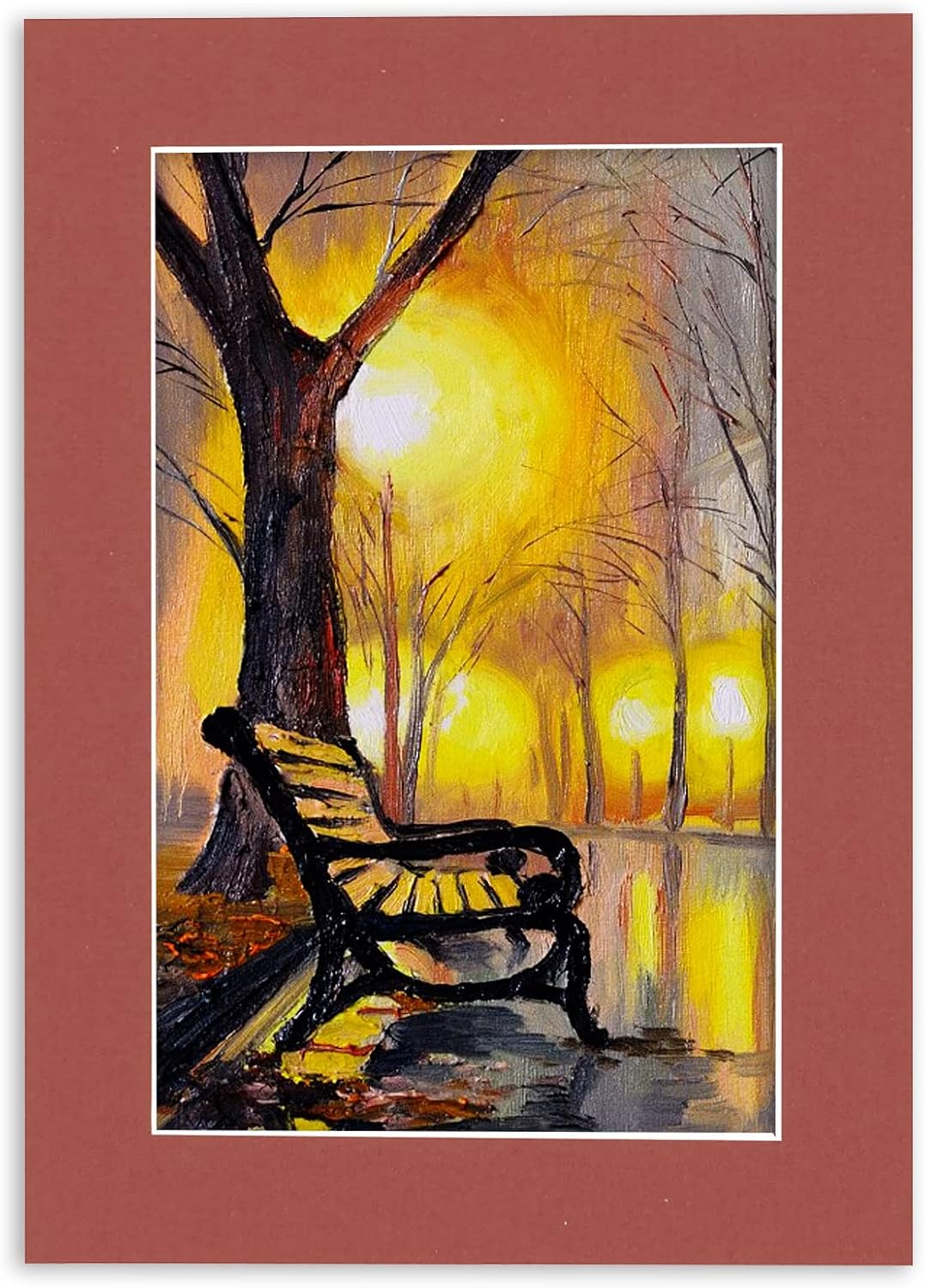 8x10 Mat Bevel Cut for 5x8 Photos - Acid Free Brick Red Precut Matboard With Backing Board and Crystal Clear, Self Seal Photo Mat Bag - For Pictures, Photos, Framing - 4-ply Thickness