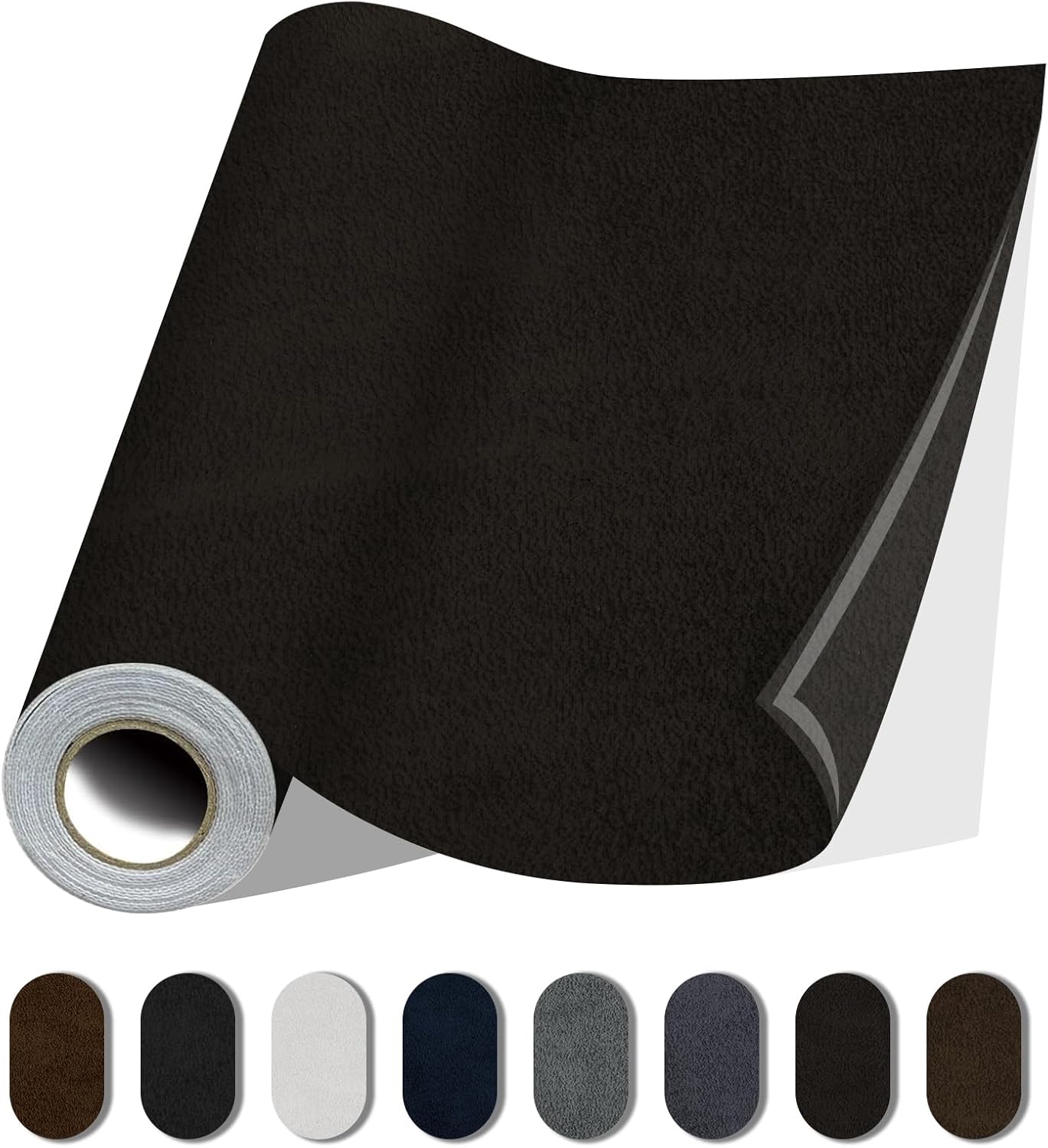 Fabric Repair Patches, 17X79 Inch Self-Adhesive Suede Patches Tape Durable, DIY Large Fabric Repair for Sofa, Couches, Furniture, Chair, Clothing （17X79 Inch, Coffee）