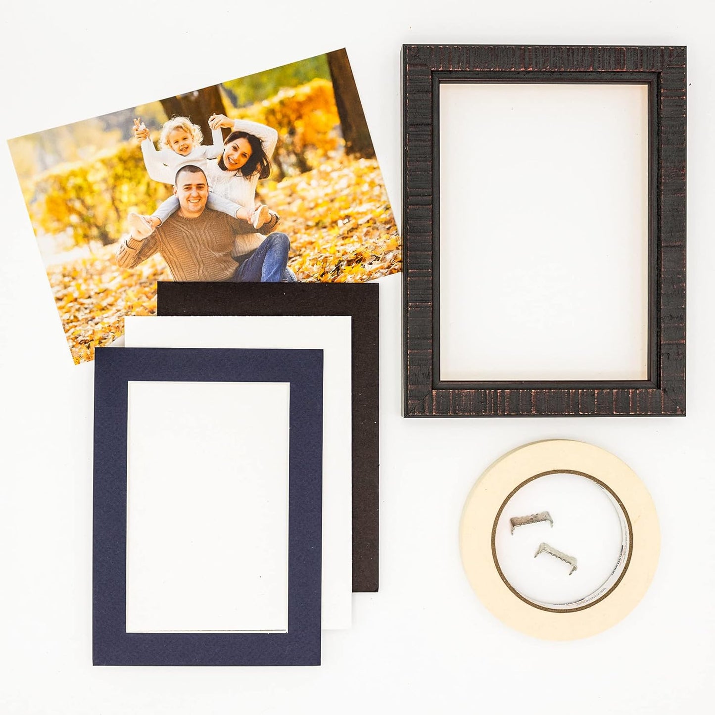 Pack of TEN 8x10 Mats Bevel Cut for 5.5x8.5 Photos - Acid Free Navy Precut Matboards For Pictures, Photos, Framing - 4-ply Thickness
