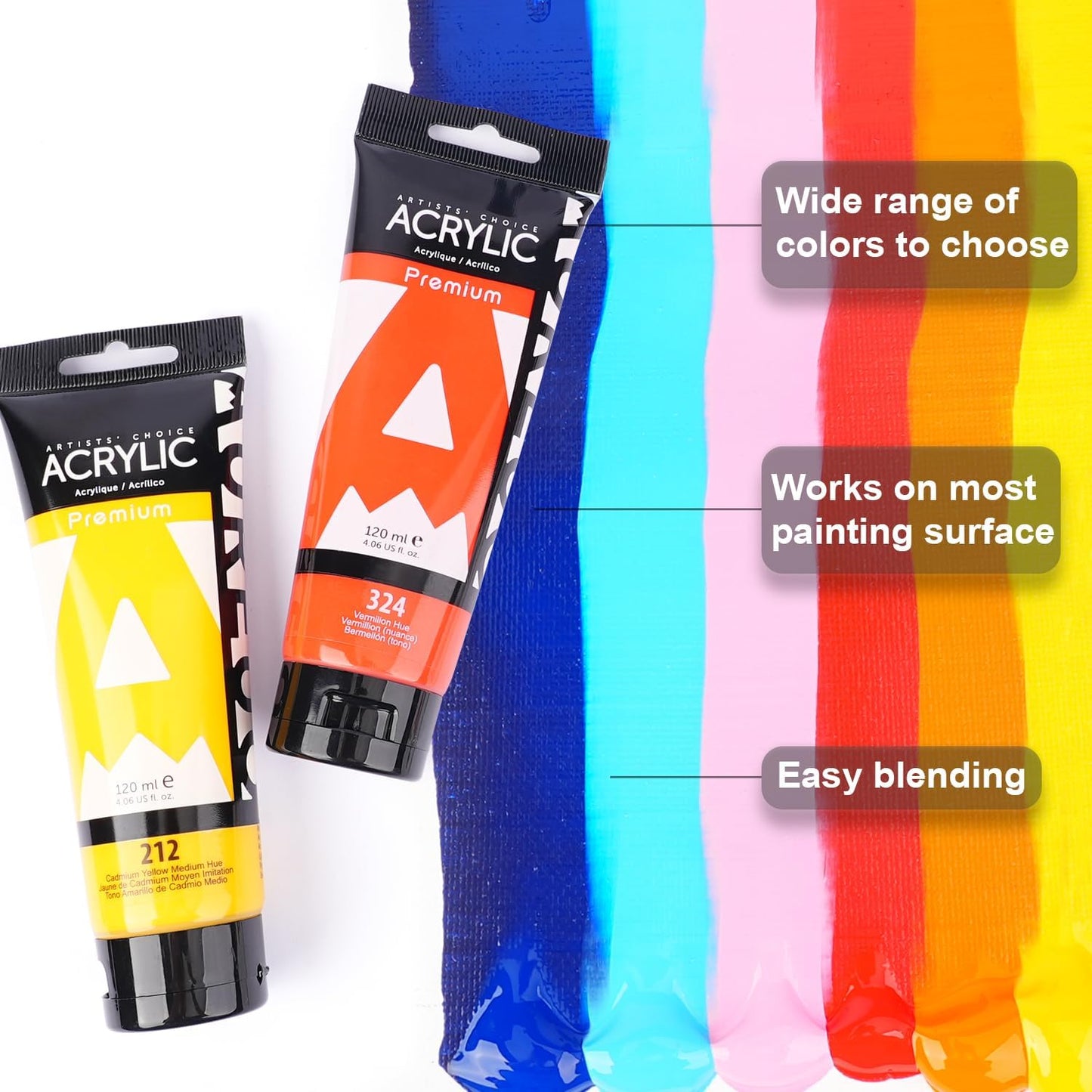 AUREUO Natural Grey Acrylic Paint, 4 Fl Oz / 120ml Single Tube, Rich Pigment Art Craft Paints for Canvas, Rocks, Wood, Ceramic, Fabric - Art Supplies for Beginners, Professionals, Artists