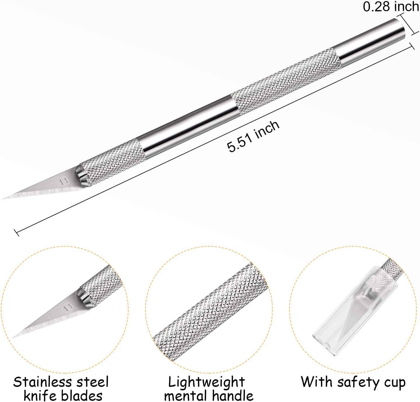 15 Pack Exacto Knife Set, Hobby Knife, Back to School Supplies Craft Knifes Kit for Art, Carving, DIY, Scrapbooking, Art, Cutting, Stencil(Silver)