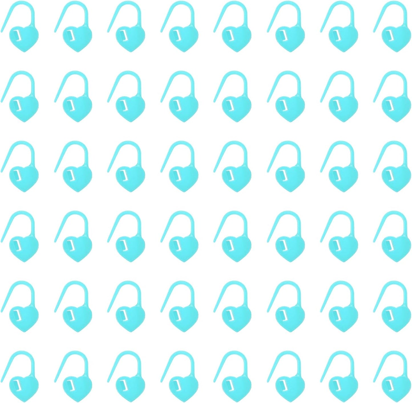 uxcell 200pcs Stitch Markers for Crocheting, Heart Shaped Crochet Marker Needle Clip Counter for Knitting Clothing Tag DIY Craft,Light Blue