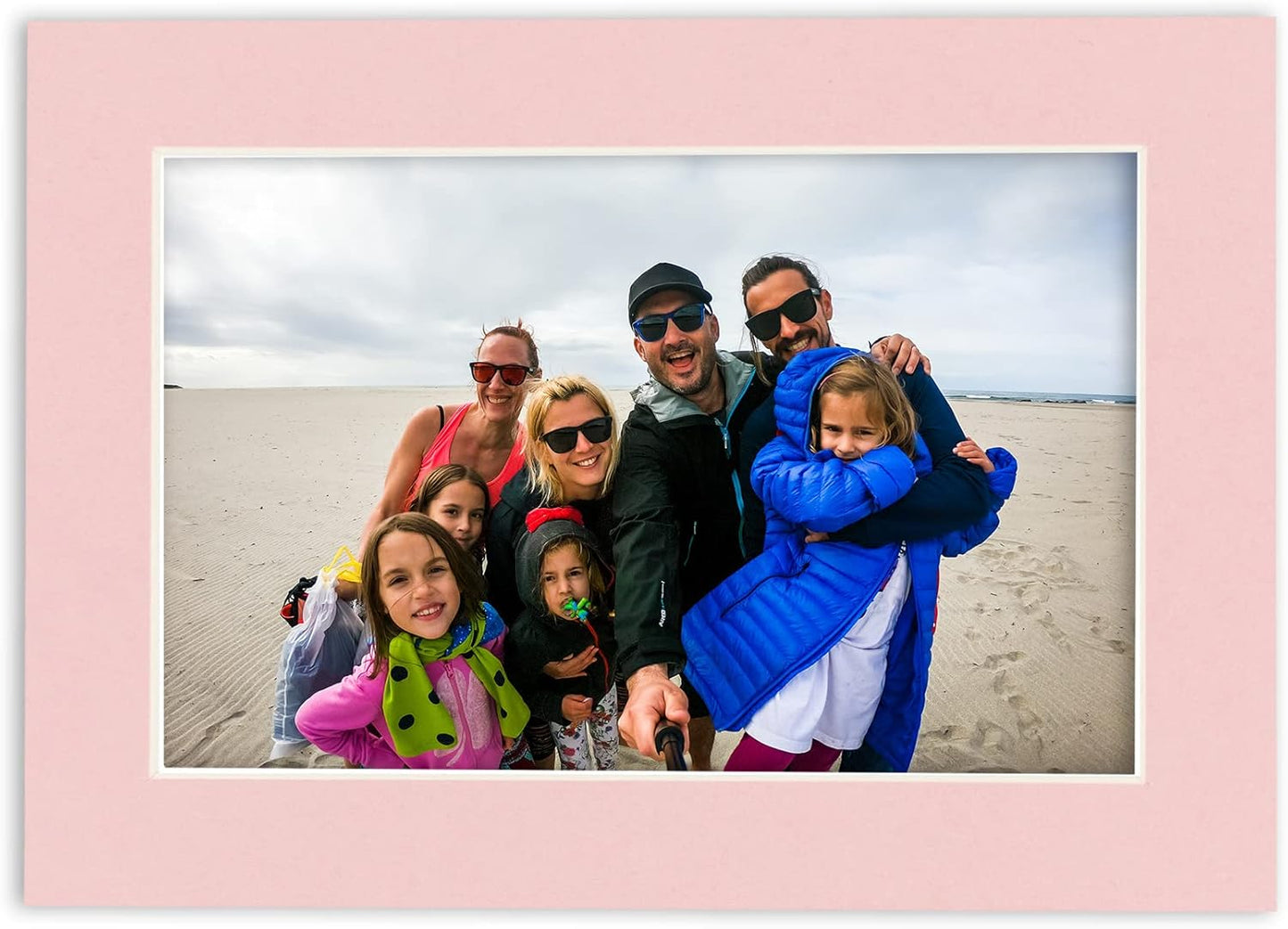 8x10 Mat Bevel Cut for 5x8 Photos - Acid Free Pink Precut Matboard - For Pictures, Photos, Framing - 4-ply Thickness