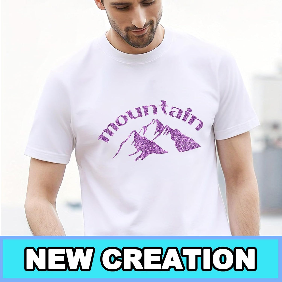 Deep Purple Glitter Heat Transfer Vinyl 12Inch*6FT Glitter Iron on Vinyl for T Shirts Easy to Cut and Weed Compatible with All Cutter Machines HTV Iron on Vinyl for Cricut(Deep Purple)