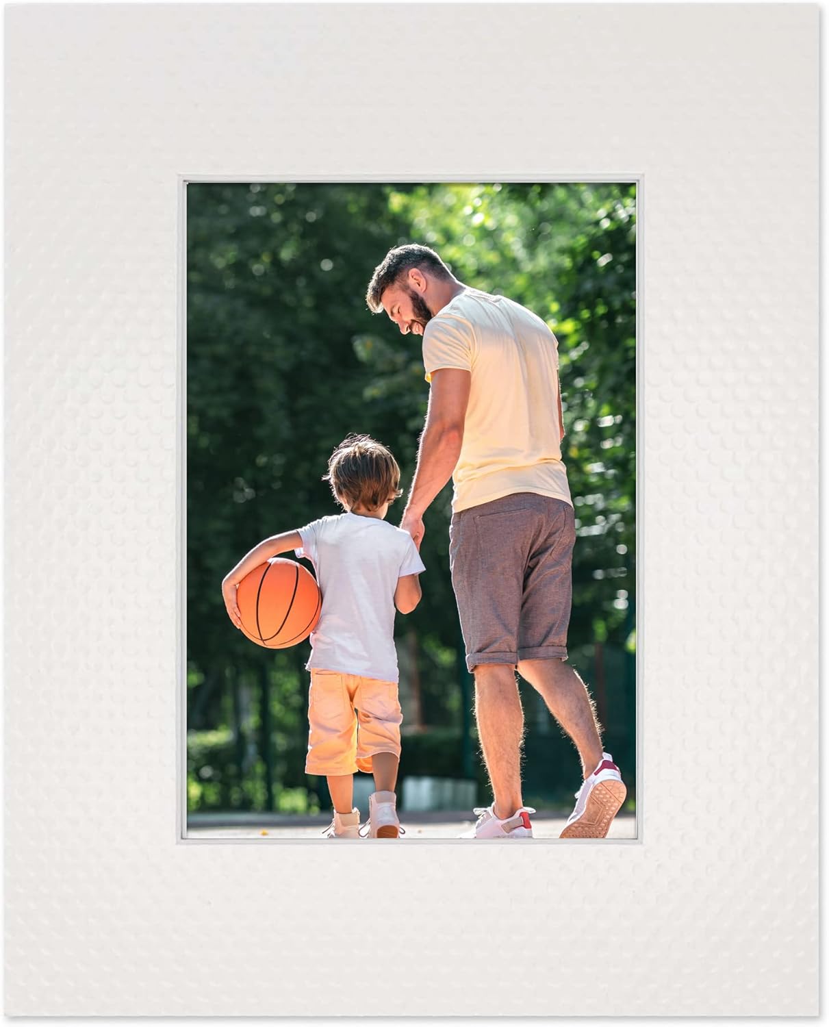 8.5x11 Mat Bevel Cut for 7x9 Photos - Acid Free Golf Ball Texture Precut Matboard - For Pictures, Photos, Framing - 4-ply Thickness