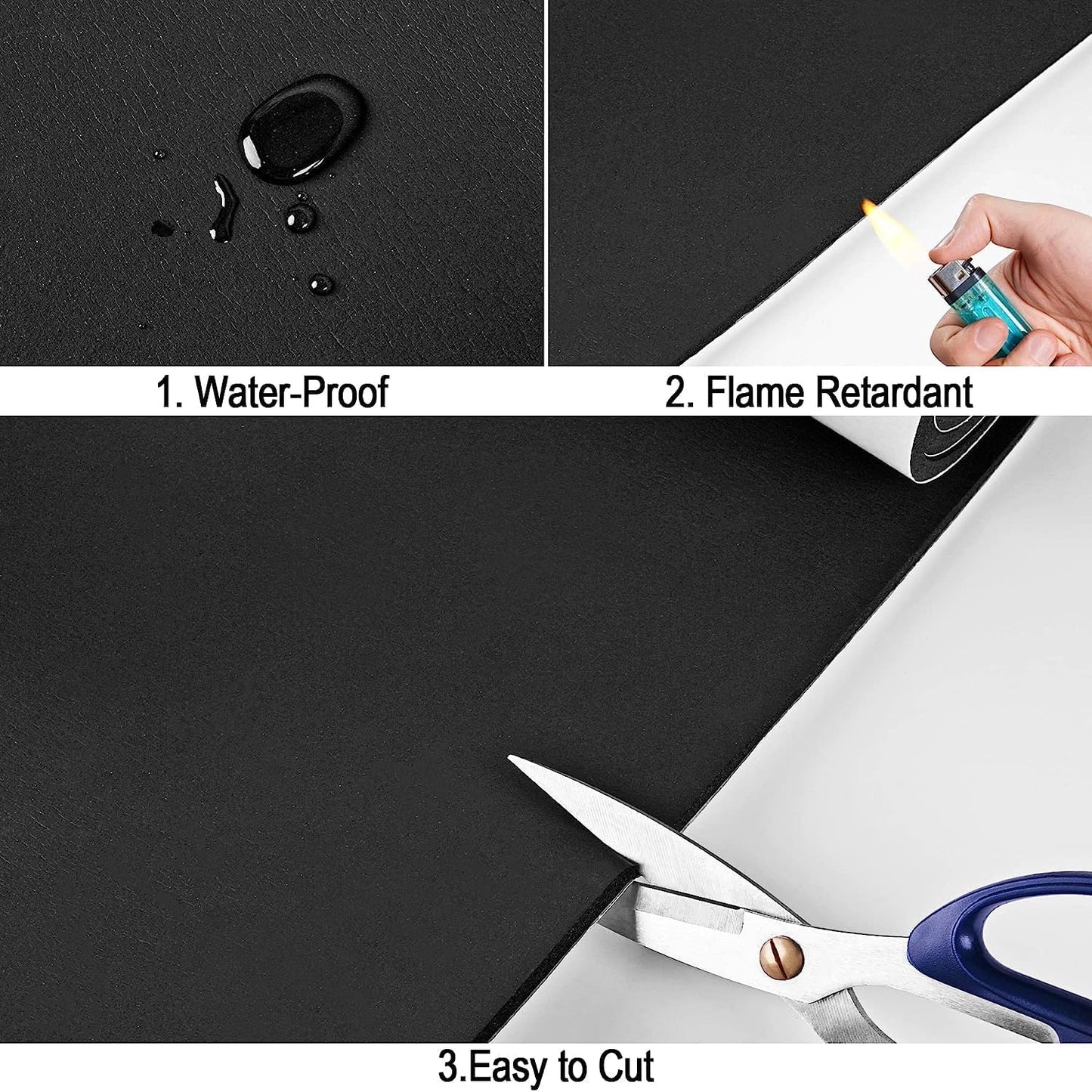 Neoprene Sponge Rubber Foam Sheets with Adhesive Backing, 12" x 81" x 1/4" Black Foam Roll Insulation Board Soundproof Neoprene Mat, Great for Cosplay Padding, DIY, Gaskets, Costume, Crafts