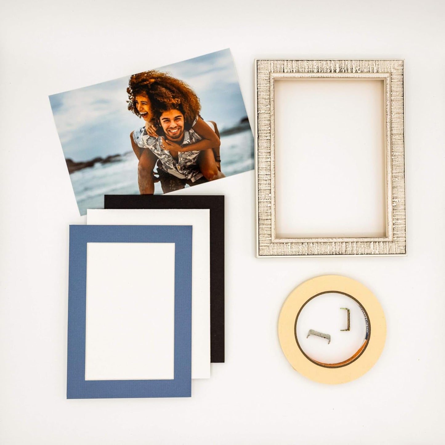 Pack of 25 Acid Free 8.5x11 Mats Bevel Cut for 7x9 Photos - Brittany Blue Precut Matboards For Pictures, Photos, Framing - 4-ply Thickness