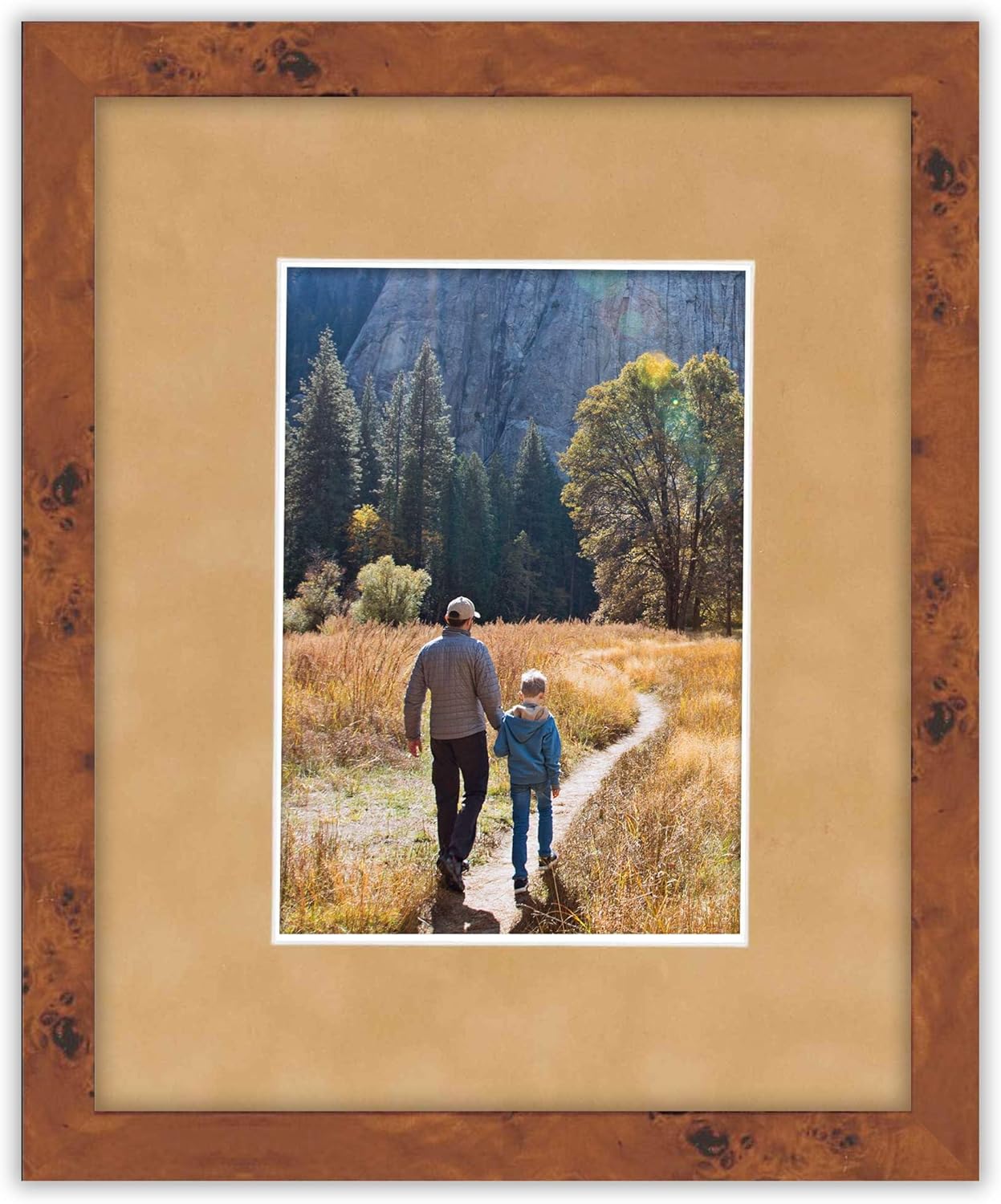 8x10 Mat Bevel Cut for 5x8 Photos - Acid Free Beige Suede Precut Matboard - For Pictures, Photos, Framing - 4-ply Thickness