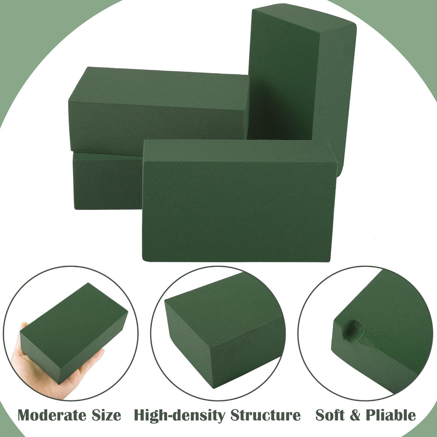 8 Packs Floral Foam Blocks Wet & Dry Floral Foam Bricks 5.5x3.1x1.8 Inch Flower Arranging Kit for Fresh and Artificial Flowers Florist Foam Blocks for Wedding Home Decor