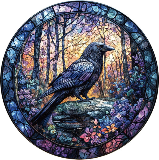 Wooden Puzzles for Adults, Wooden Jigsaw Puzzles, Crow-XL Puzzle, Gifts for Family or Friends for Any Holiday.（17.3 * 17.3 in 450pcs）
