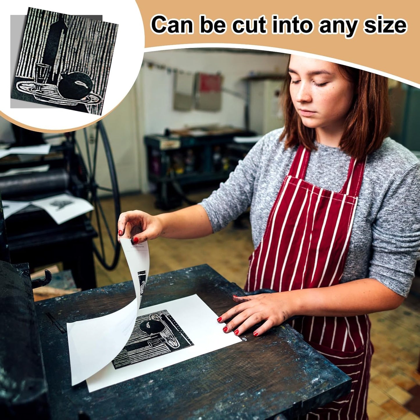Yeaqee 2 Pcs 6 x 6 Inch Linoleum Block Rubber Carving Block Soft Linocut Blocks Large Linoleum Sheet Unmounted Lino Plates for Engraving Art Project Printmaking Artist Studio Supplies, Gray