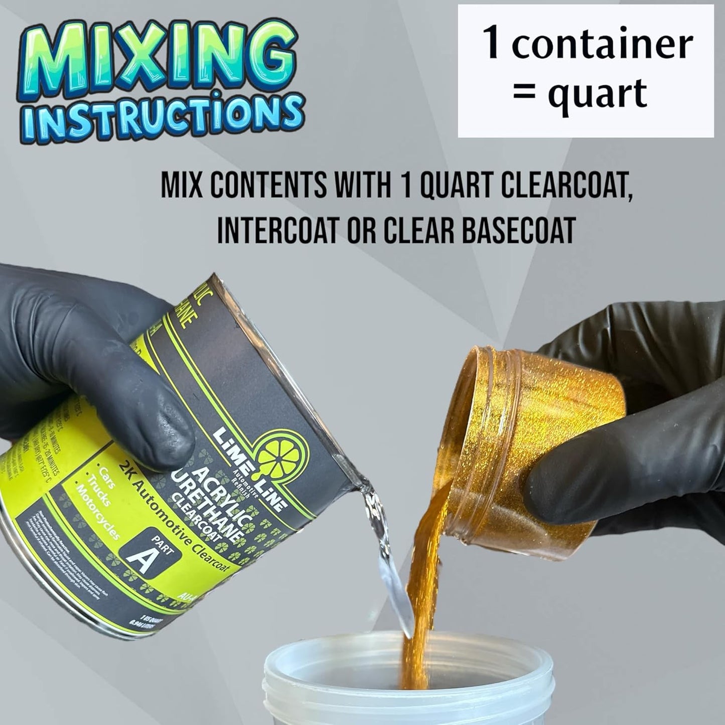LiME LiNE Sprayable Metal Flake Paint Additive: Solvent Resistant Glitter for Automotive Custom Painting (Turquoise)