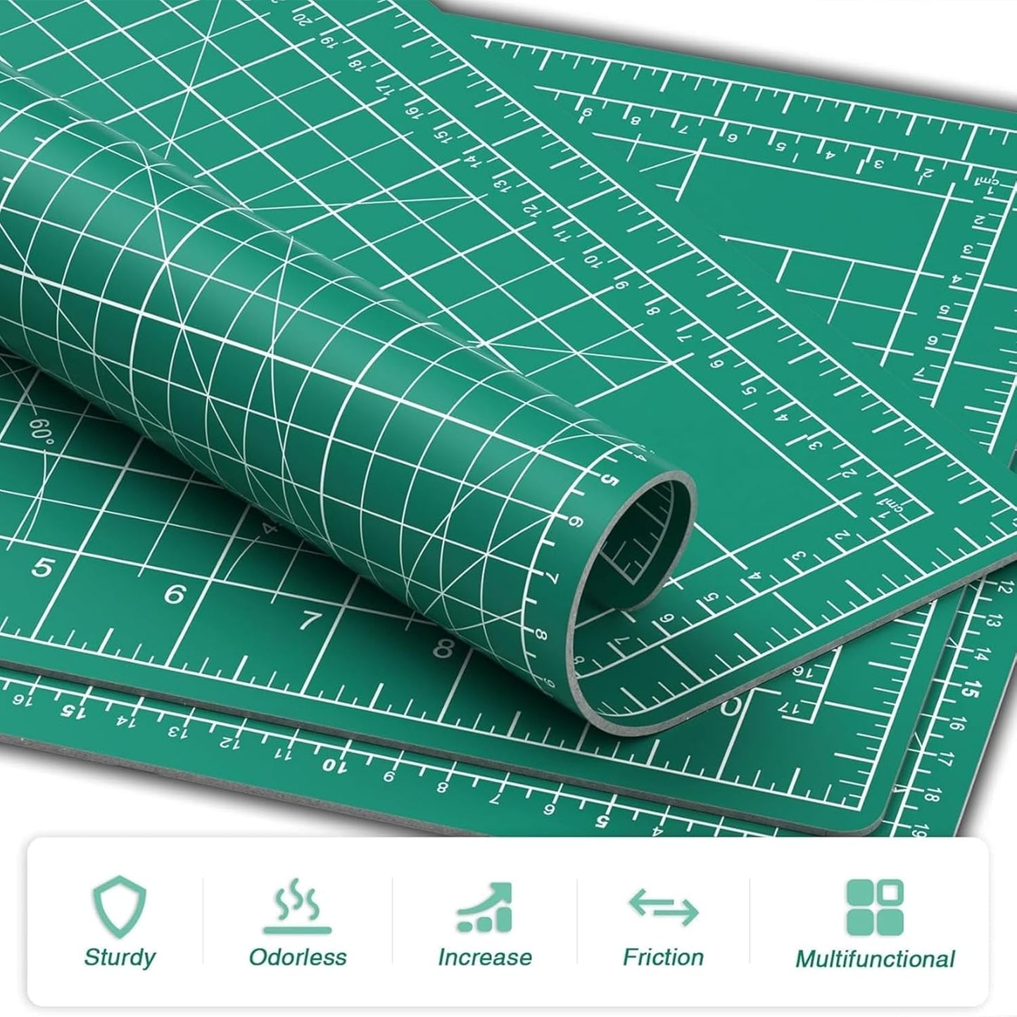 DIYSELF Cutting Mat - 9in12in, A4 Size, Double-Sided, Rotating Mat for Crafts, Sewing, Quilting & More
