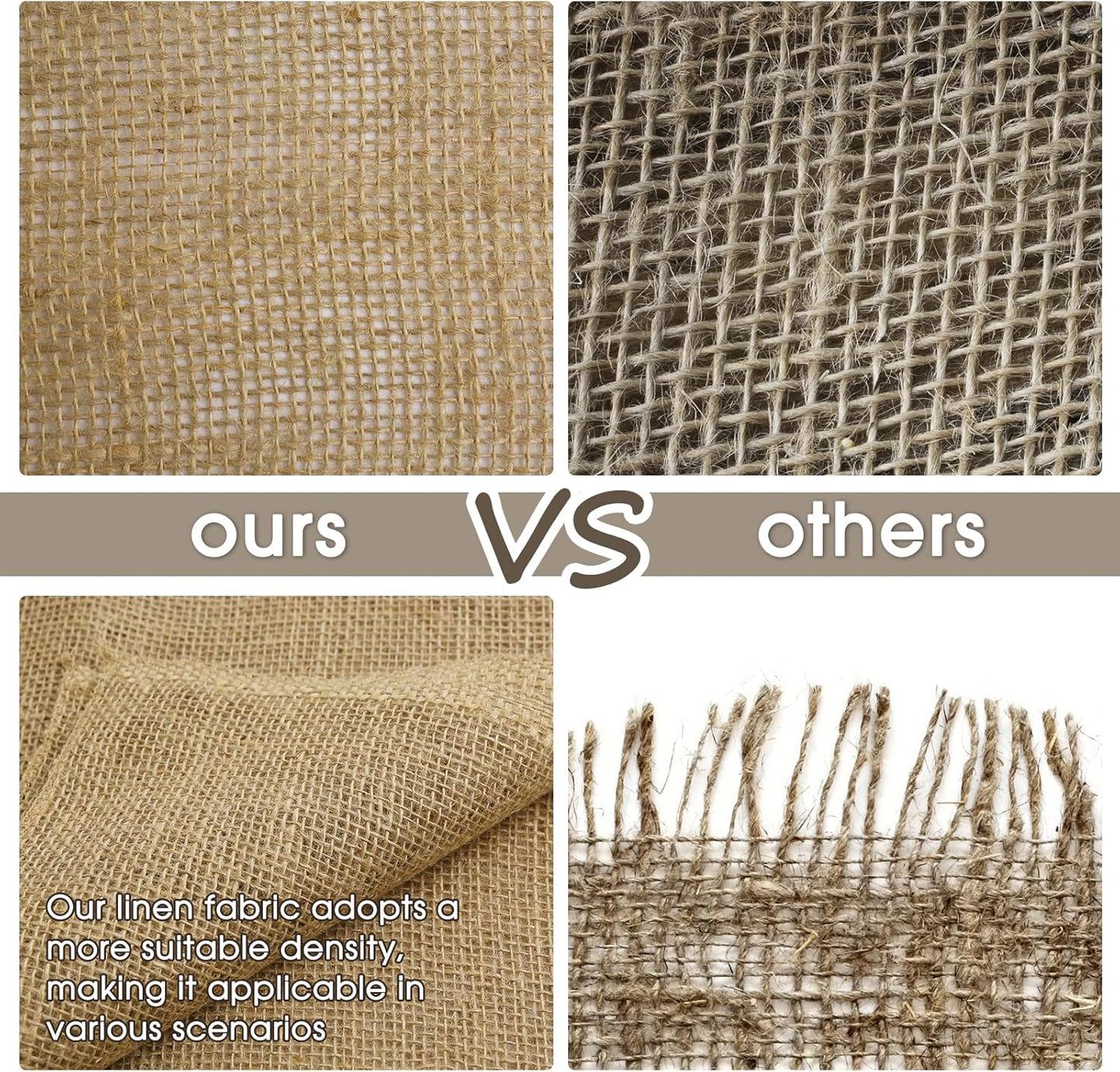 Burlap Fabric - Garden Burlap Fabric Roll Natural Jute Outdoor Fabric Burlap Weed Barrier Trees Trunk Wrap for Crafts Farmhouse Gardening Table Decor for Crafts (19.7" x 5 Feet)