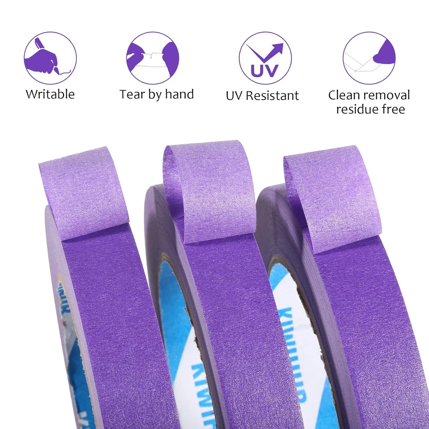 Purple Painters Tape,1 inch x 60 Yards - Medium Adhesive Masking Tape for Painting,Labeling,DIY Crafting,Decoration and School Projects