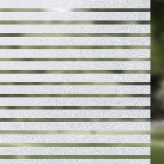 Qualsen Privacy Window Film, Frosted Windows Privacy Film, Frosting Cling for Glass, Anti-UV Reeded Blinds Sticker for Home Office Meeting Room, Stripe Patterns, 23.6x118inch