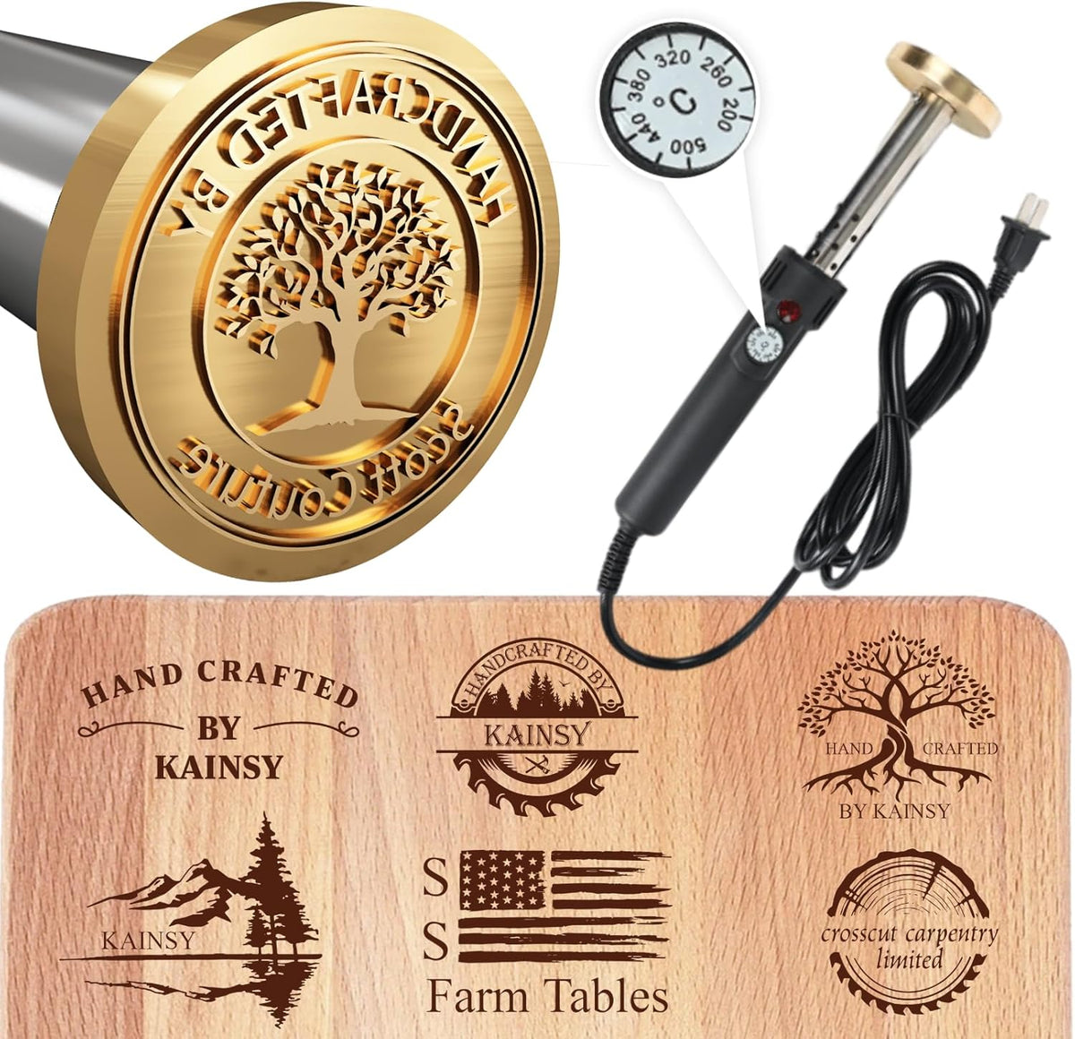 Custom Electric Branding Iron for Wood, Adjustable Temperature Wood Branding irons Personalized Wood Burning Letter Stamp for Leather Woodworking Tool, Handcraft & Wedding Gifts(1Inch)