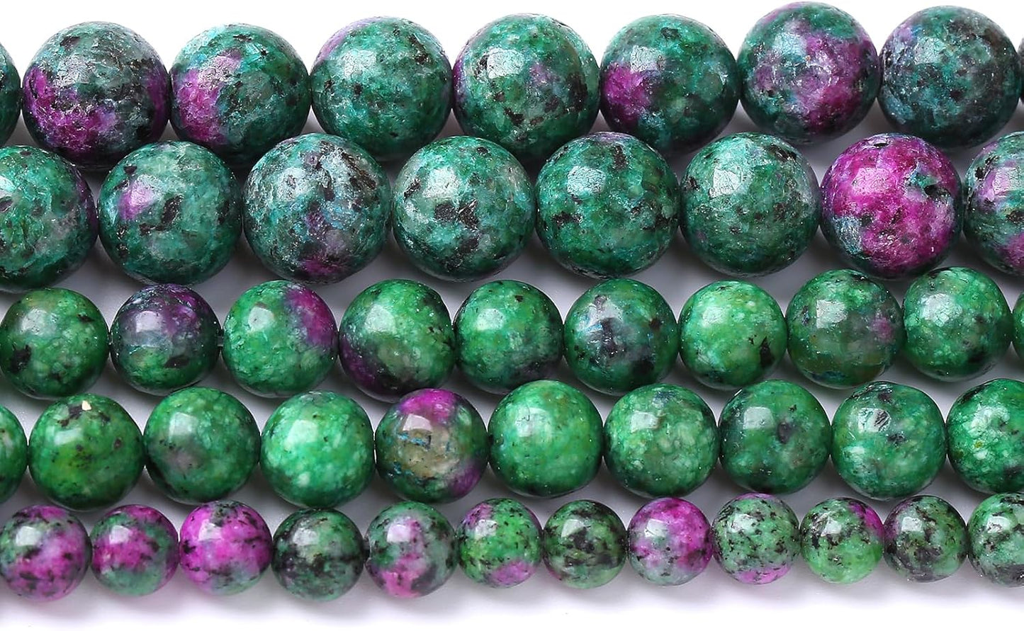 45pcs 8mm Natural Epidote Zoisite Stone Beads for Jewelry Making DIY Bracelet Necklace Accessories 15" Energy Healing Power Stone Beads