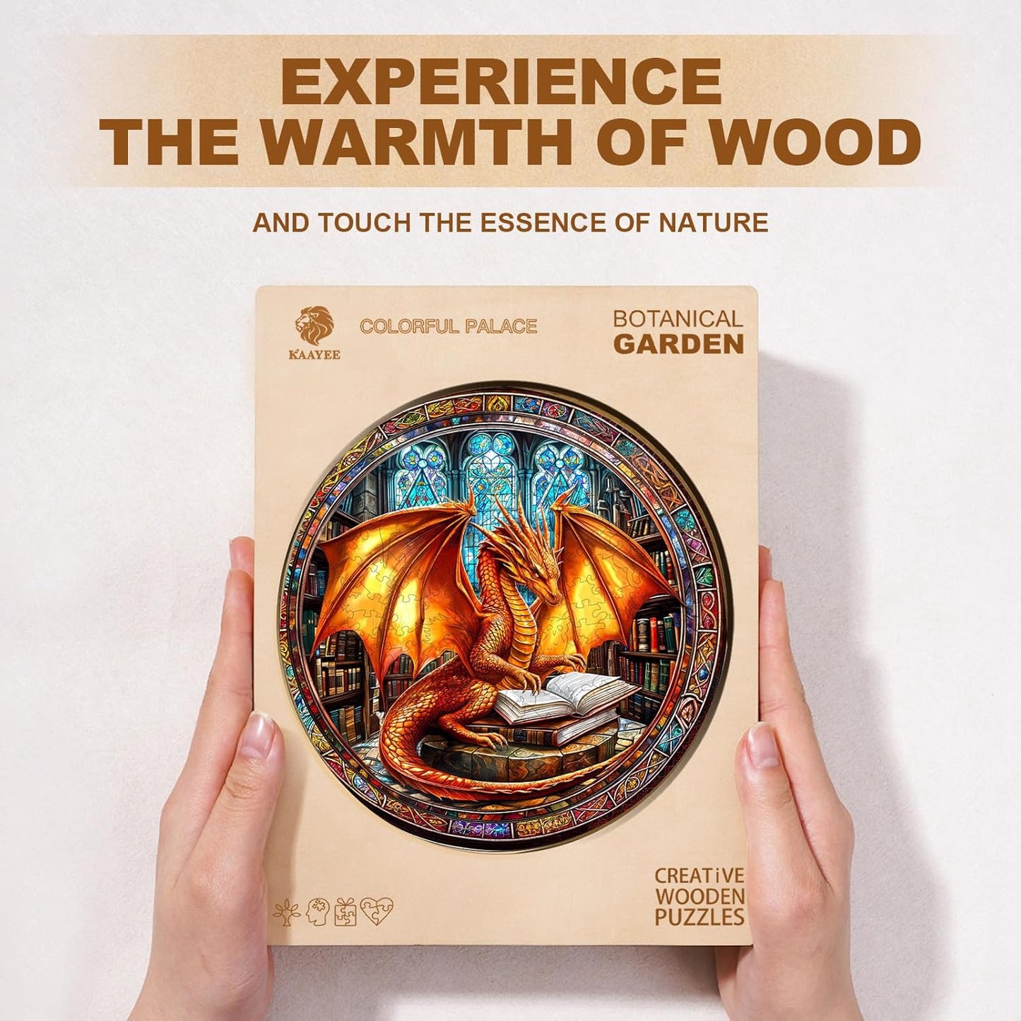 Wooden Puzzles for Adults, Dragon Wooden Puzzle,Magic Wooden Jigsaw Puzzles, Gifts for Family or Friends for Any Holiday.(13.4 * 13.4 in 300pcs)
