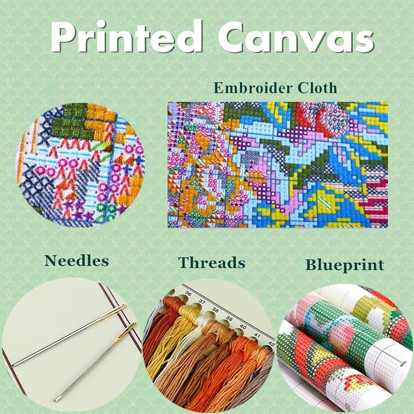 Joyhoor Cross Stitch Kits for Beginners Stamped Cross-Stitch Supplies Needlework preprint Embroidery Kits for Adults DIY Needlepoint Kits Embroidery Patterns 11CT-Brown Bear Landscape 18x18 inchs