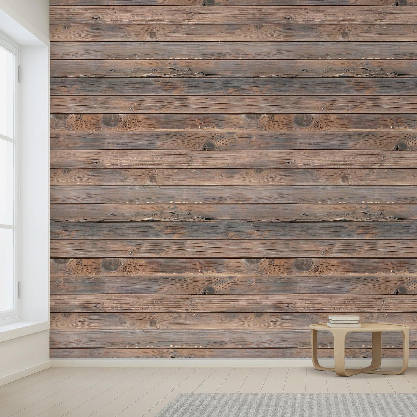 wall26 Wall Sticker/Wall Mural Horizontal Brown Vintage and Retro Wood Textured, Not Peel and Stick, Non-Woven Wallpaper Decorative for Bedroom, Living Room, Office - 120x168 inches