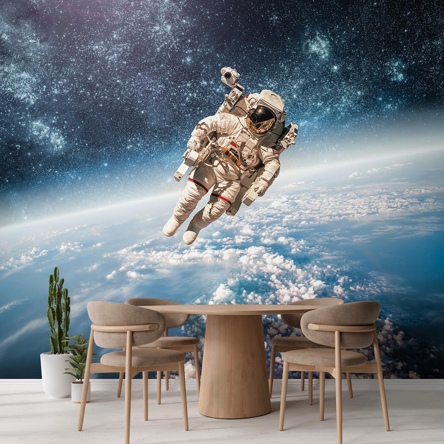 wall26 an Astronaut Floating About Planet EarthWall Mural, Removable Sticker, Home Decor - 132x144 inches